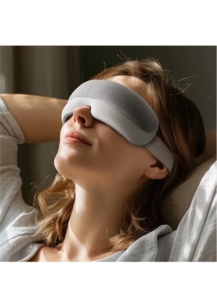 Göz Masaj Aleti – Yorgunluğu Gidermek Için Sıcak Kompres ve 5 Farklı Masaj Modu, Katlanabilir Taşınabilir Bt Müzik Destekli, White-Grey