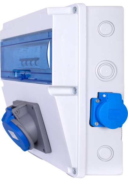 Royal Plus Elektrikli Araç Monofaze Şarj Istasyonu Kaçak Akım Röleli Besleme Panosu.Tesla Blue Adaptör Uyumlu.