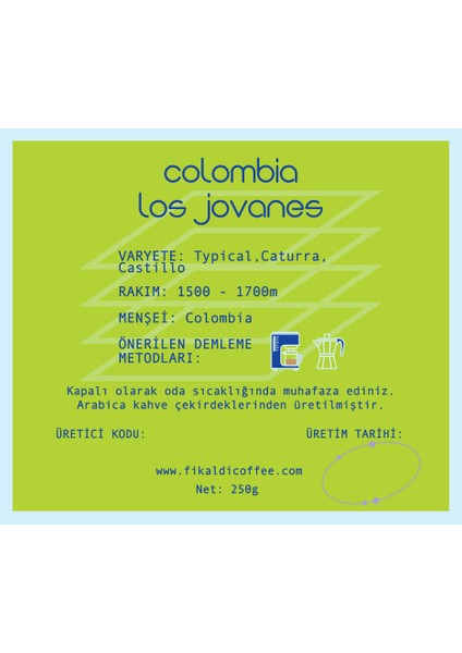 Colombia Los Jovanes Çekirdek Kahve 250GR fırsatları