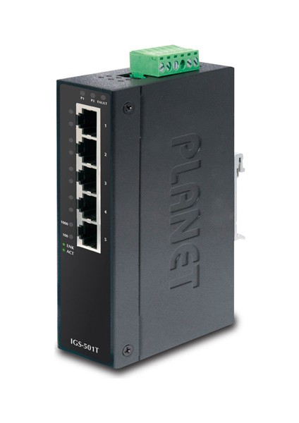 Endüstriyel Tip Yönetilemeyen Switch (Industrial Unmanaged Switch)&lt;br&gt; 5-Port 10/100/1000T&LT;BR&GT; IP30, -40~75 Derece C