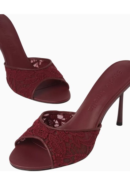 Studıo Amelıa Samara 90 Dantel Detaylı, Açık Burun Yüksek Topuklu Mule Sandalet fırsatları