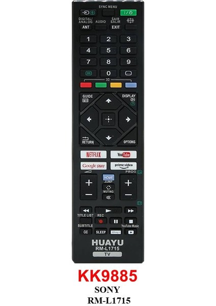 RM-L1715 Netflıx-Google-Prıme-Youtube LCD Kumandası modelleri