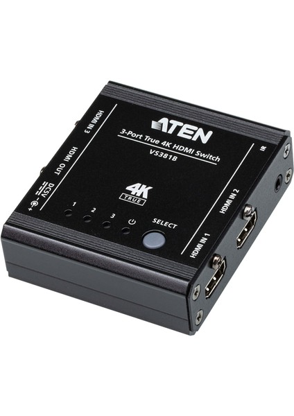 3-Port True 4K HDMI Switch, Uzaktan Kumanda Ürünle Birlikte Gelmektedir