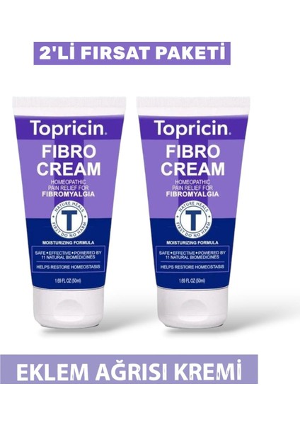 Topricin Fibro Cream Doğal ve Bitkisel Eklem, Kas, Fıtık Bel, Diz Ağrısına Destek Kremi 50 ml