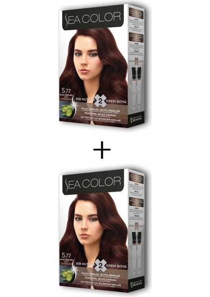 Litaetrend 2x2 Tüp Krem Saç Boyası Seti Sıcak Çikolata No:5.77