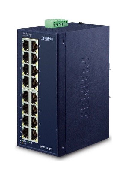 Endüstriyel 16-Port 10/100TX Fast Ethernet Switch (-40~75 Derece C)&lt;br&gt; ındustrial 16-Port 10/100TX Fast Ethernet Switch (-40~75 Degrees C)