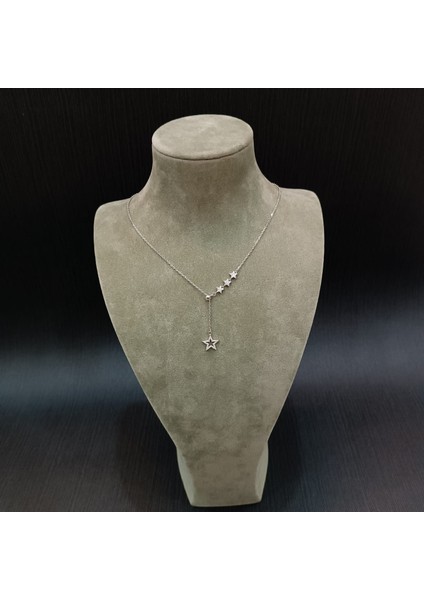 925 Ayar Gümüş Yıldız Modelli Kolye Ucu Yüksekliği Ayarlanabilir Tasarım Kolye modelleri