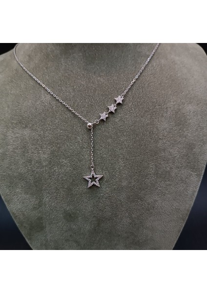 925 Ayar Gümüş Yıldız Modelli Kolye Ucu Yüksekliği Ayarlanabilir Tasarım Kolye fırsatları