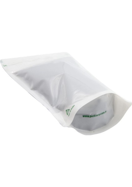 Geri Dönüştürülebilir Beyaz Doypack 13 x 22,5 + 3,5 Cm. 250 gr - 2250 Adet modelleri