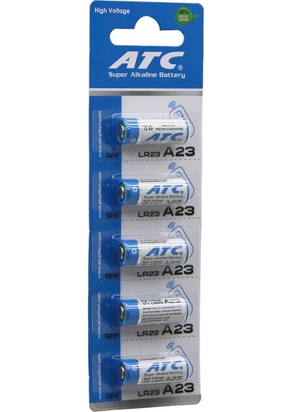 Atc Super Alkaline Battery A23 - 23A LR23 Araç - Oto Kumanda Pili 12V 5li Kart (4989)