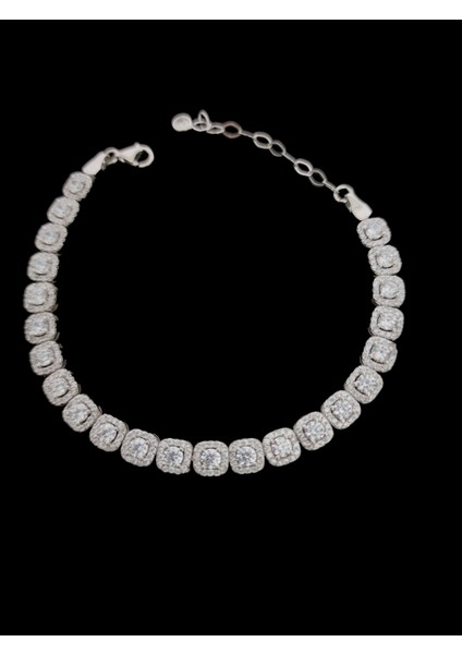 925 Ayar Gümüş Pırlanta Montür Baget Zirkon Taşlı Çok Şık Bileklik fiyatları