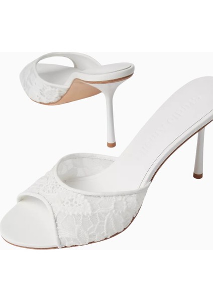 Studıo Amelıa Samara 90 Dantel Detaylı, Açık Burun Yüksek Topuklu Mule Sandalet fırsatları