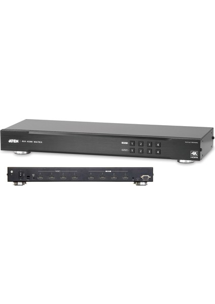 4K HDMI Video Matrix Switch, 4 Giriş (Hdmı Arayüzlü Kaynak Cihaz), 4 Çıkış (Hdmı arayüzlü Görüntü Aygıtı), Infrared Uzaktan Kumanda Cihazı ile Birlikte