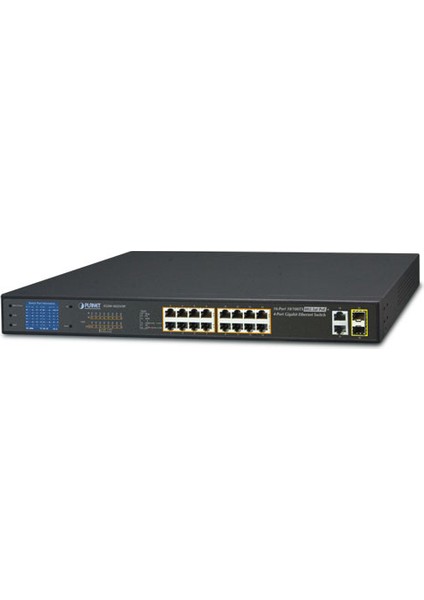 Yönetilemeyen Switch (Unmanaged Switch)&lt;br&gt; 16-Port 10/100TX Ieee 802.3AT/AF Poe+ Injector (Port Başına 30.8 Watt) (Poe Güç Bütçesi Maks. 300 Watt)&lt;br&gt; 2-Port 10/100/1000BASE-T&LT;BR&GT;