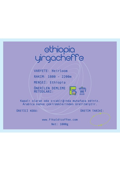 Ethiopia Yirgacheffe Çekirdek Kahve 1000 gr fırsatları