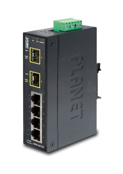 Endüstriyel Tip Yönetilemeyen Ethernet Switch (Industrial Unmanaged Ethernet Switch)&lt;br&gt; 4-Port 10/100BASE-TX&LT;BR&GT; 2-PORT 100BASE-FX Sfp YUVA&LT;BR&GT; IP30, -40~75 Derece C