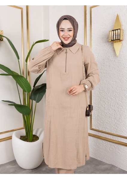 Pantolonlu Müslin Tunik Takım