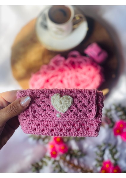 El Yapımı Kadın Kartlık ve Cüzdan Pembe