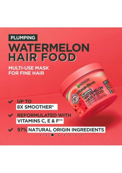 Watermelon Hair Food Besleyici ve Saç Kremi Karpuzlu 400ML modelleri