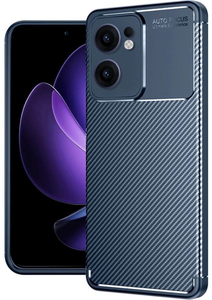Oppo Reno 13F Kılıf Auto Focus Karbon Kapak - LACIVERT-(5796)