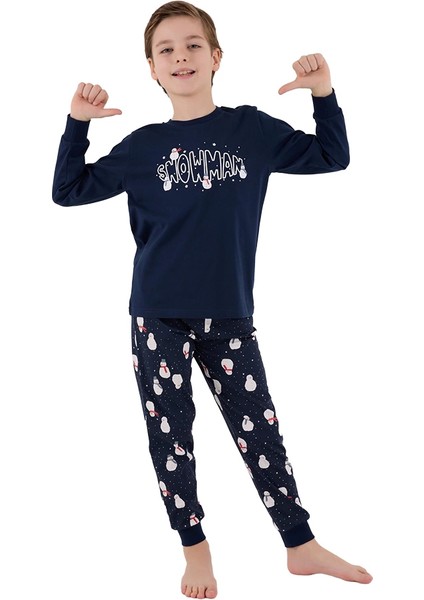 Rolypoly RP3680-2 Erkek Çocuk Kışlık Ikili Pijama Takım