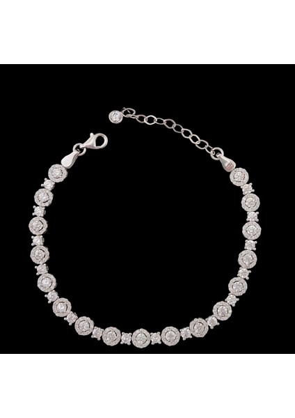 925 Ayar Gümüş Pırlanta Montür Zirkon Taşlı Bileklik