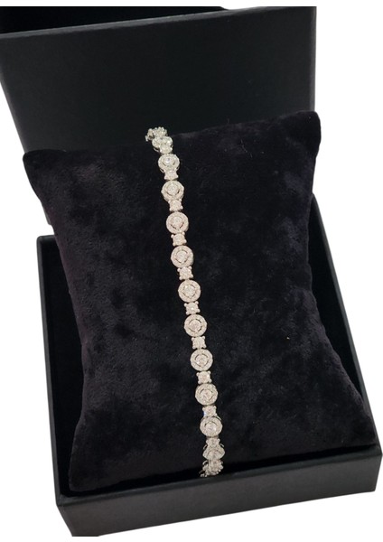 925 Ayar Gümüş Pırlanta Montür Zirkon Taşlı Bileklik fiyatları