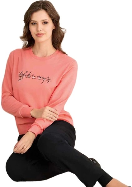 3905 Kadın Kışlık O-Yaka Pijama Takım