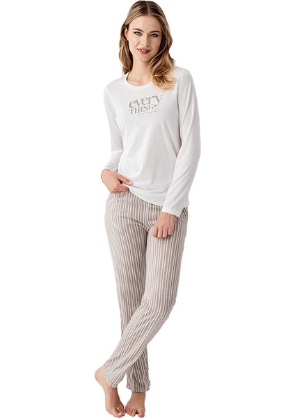 AR3424-S Kadın Kışlık Ikili Pijama Takım