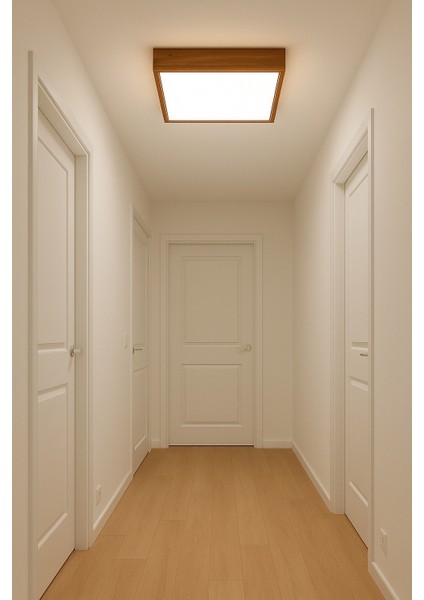 Doğal Ahşap LED Panel Aydınlatma Kare Tavan Avize 60*60 cm 3000K Gün Işığı