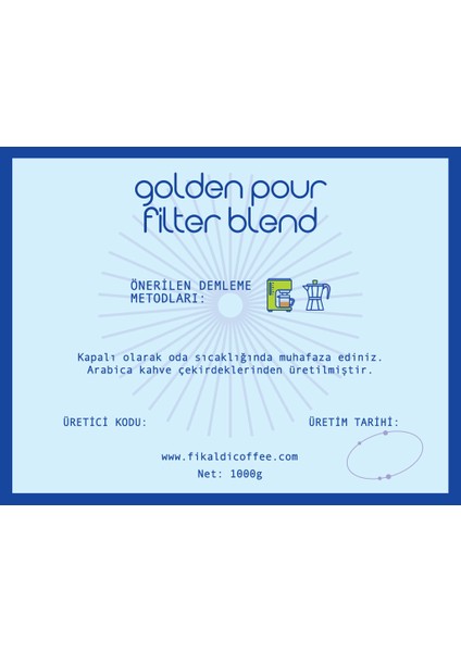 Golden Pour Filtre Blend Çekirdek Kahve 1000GR fırsatları