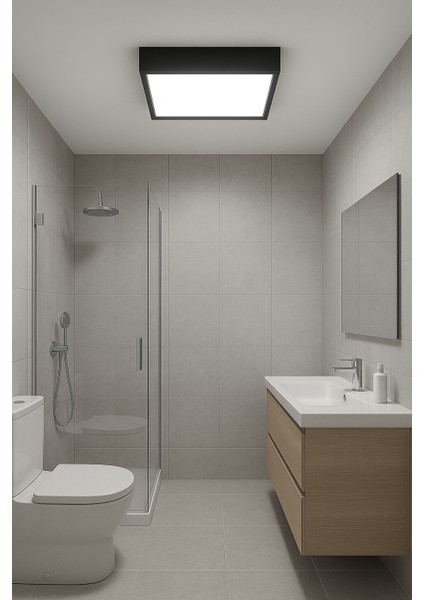 Antrasit LED Panel Tavan Avize Modern Aydınlatma 3000K Gün Işığı 60*60 cm