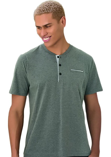 1550 Erkek Yazlık Büyük Beden Uzun Kol Uzun Alt Pijama Takımı