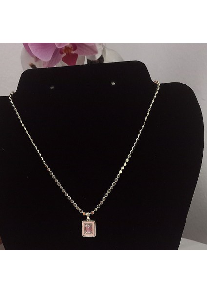 Taş Detaylı Gold Ezme Model Çelik Kolye fiyatları