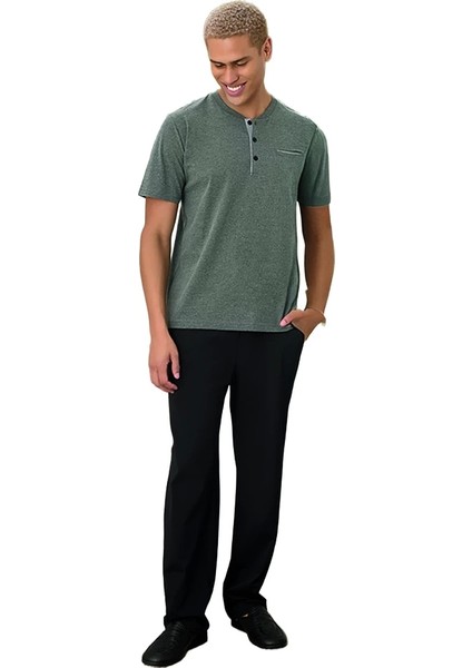 1550 Erkek Yazlık Büyük Beden Uzun Kol Uzun Alt Pijama Takımı fiyatları