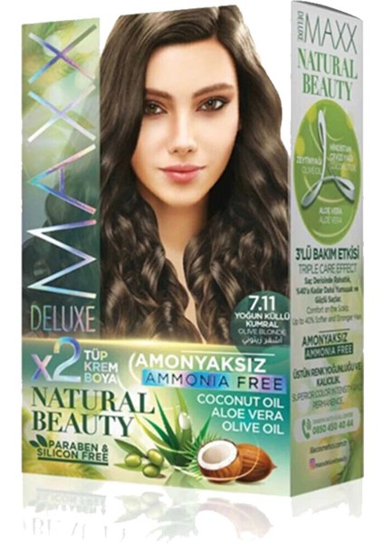 Litaetrend 2 Paket Natural Beauty Amonyaksız Saç Boyası 7.11 Yoğun Küllü Kumral fırsatları