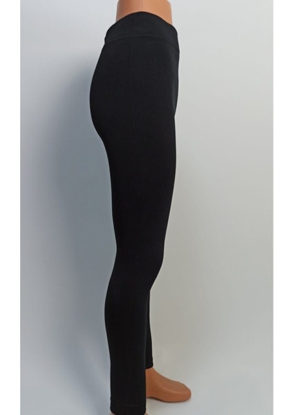 Kadın Siyah Dikişsiz Yüksek Bel Kışlık Içi Yünlü Şardonlu Termal Tayt fiyatları