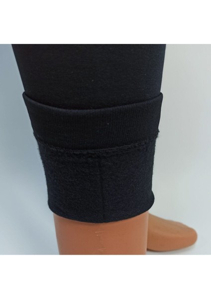 Kadın Siyah Dikişsiz Yüksek Bel Kışlık Içi Yünlü Şardonlu Termal Tayt modelleri