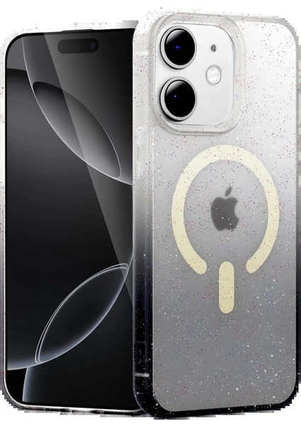 Apple iPhone 12 Pummel Shiny Magsafe Kapak - SIYAH-(5796)