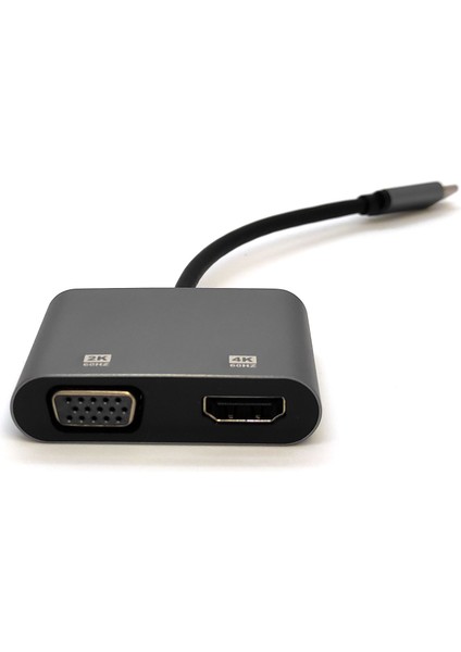 Beek USB Tip C (3.1 Gen) &lt;-&gt; HDMI + VGA Grafik Adaptörü