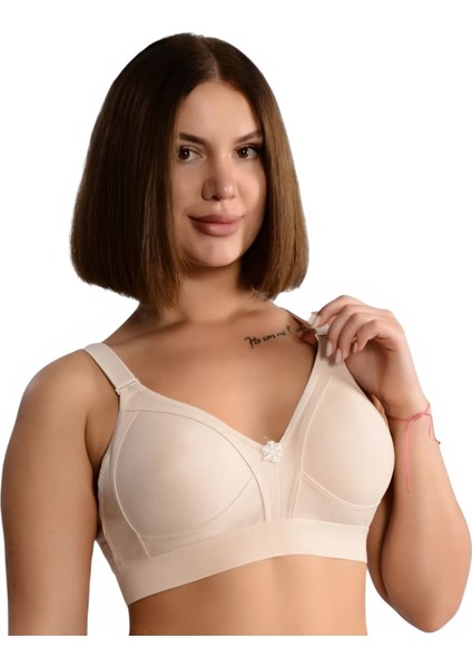 Lüks Pamuklu Penye Geniş Lastikli Telsiz Toparlayıcı ( Balensiz Minimizer ) Sütyen EBRU1010