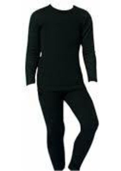 Çocuk Termal Takım Uzun Kollu Termal Bady Tayt Kız Erkek Siyah Termal Body