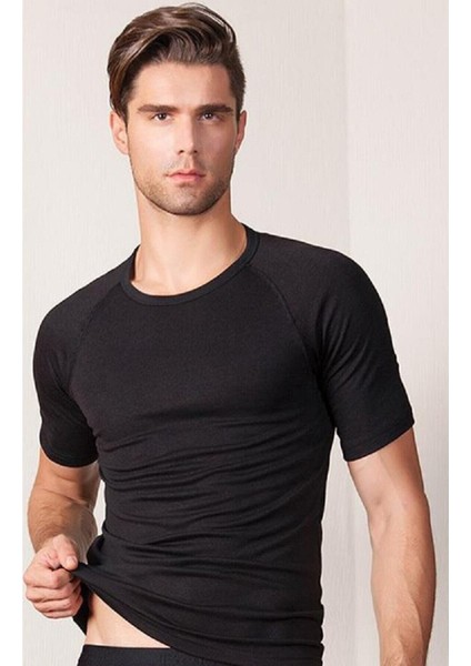 Erkek Siyah Kısa Kollu Termal Içlik 2'li
