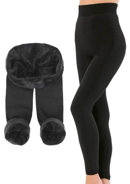 Kadın Siyah Termal Kışlık Içi Peluş Tayt