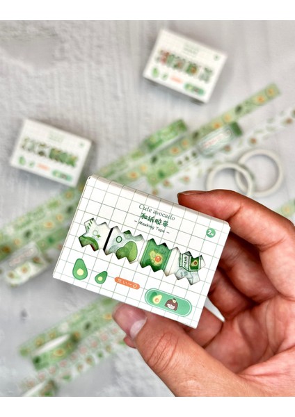 Cute Avocado 4'lü Washi Bant Set/washi Tape/masking Tape/desenli Bant