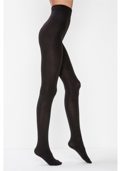 Kadın Siyah Termal Yüksek Bel Siyah Külotlu Çorap