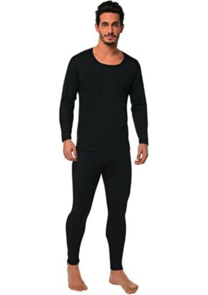 Erkek Siyah Termal Şardonlu Thermo Cool Uzun Kol Takım