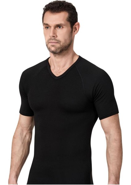 173 Erkek V Yaka Termal Kısa Kol Içlik