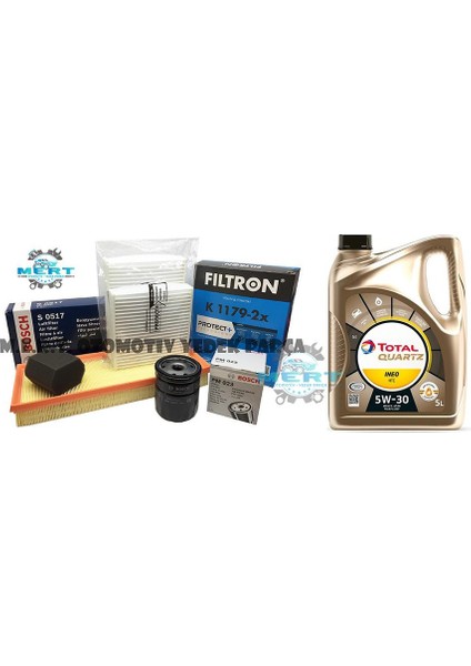 C3 1.2 Puretech Filtre Seti ve Ineo Htc Motor Yağı 110 Hp