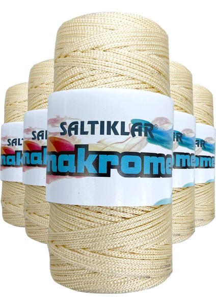 5 Adet Polyester Makrome İpi 270 Krem 100 gr
